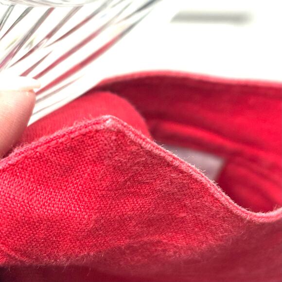 Chicos Red Linen Tunic Fish Design Mandarin Collar Button Up Size 1 or Women’s M - Picture 7 of 7